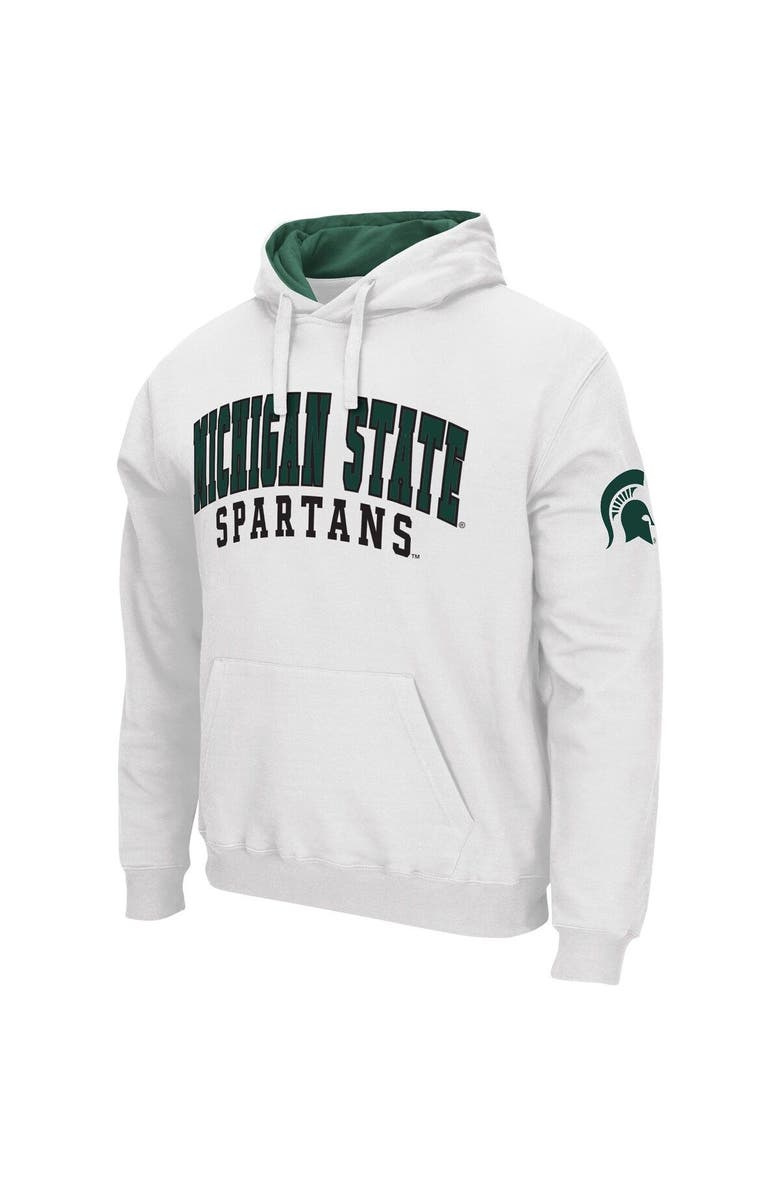 COLOSSEUM Men's Colosseum White Michigan State Spartans Double Arch Pullover Hoodie, Alternate, color, White