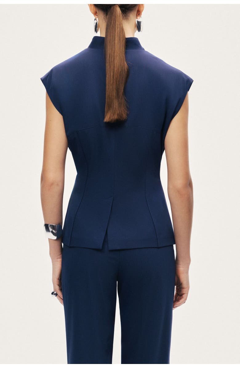 Nocturne Tailored Sleeveless Vest, Alternate, color, Navy Blue
