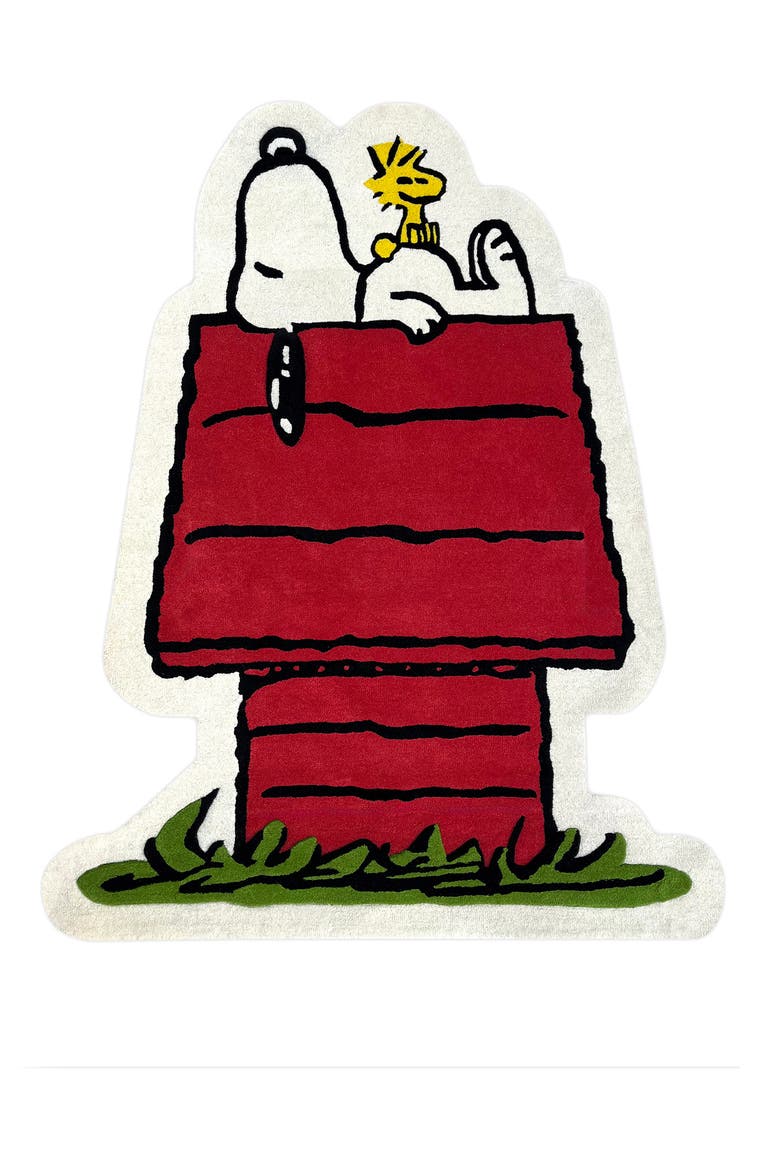 x Peanuts Snoopy Dog House Rug, Main, color, RED