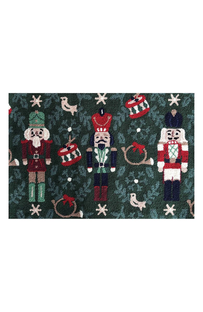 R16 HOME Nutcracker Embroidered Doormat, Main, color, Dark Green/Mult