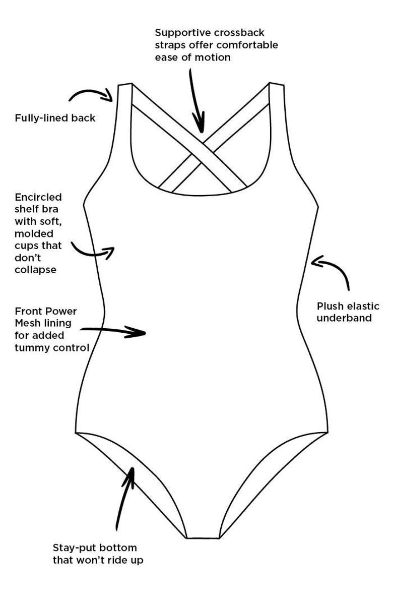 Swimsuits for All Chlorine Resistant Crossback One Piece Swimsuit, Alternate, color, Diagonal Stripe