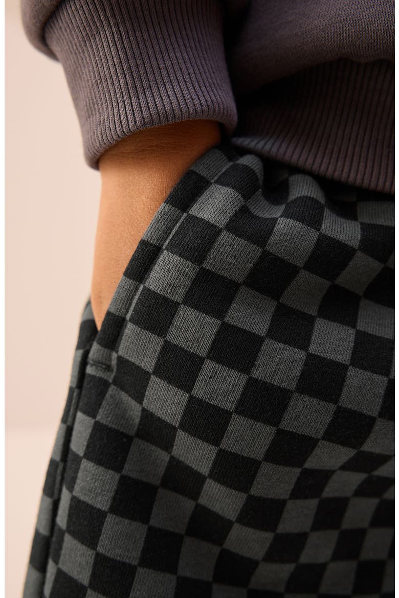 Kids' Check Jersey Sweatpants, Alternate, color, BLACK