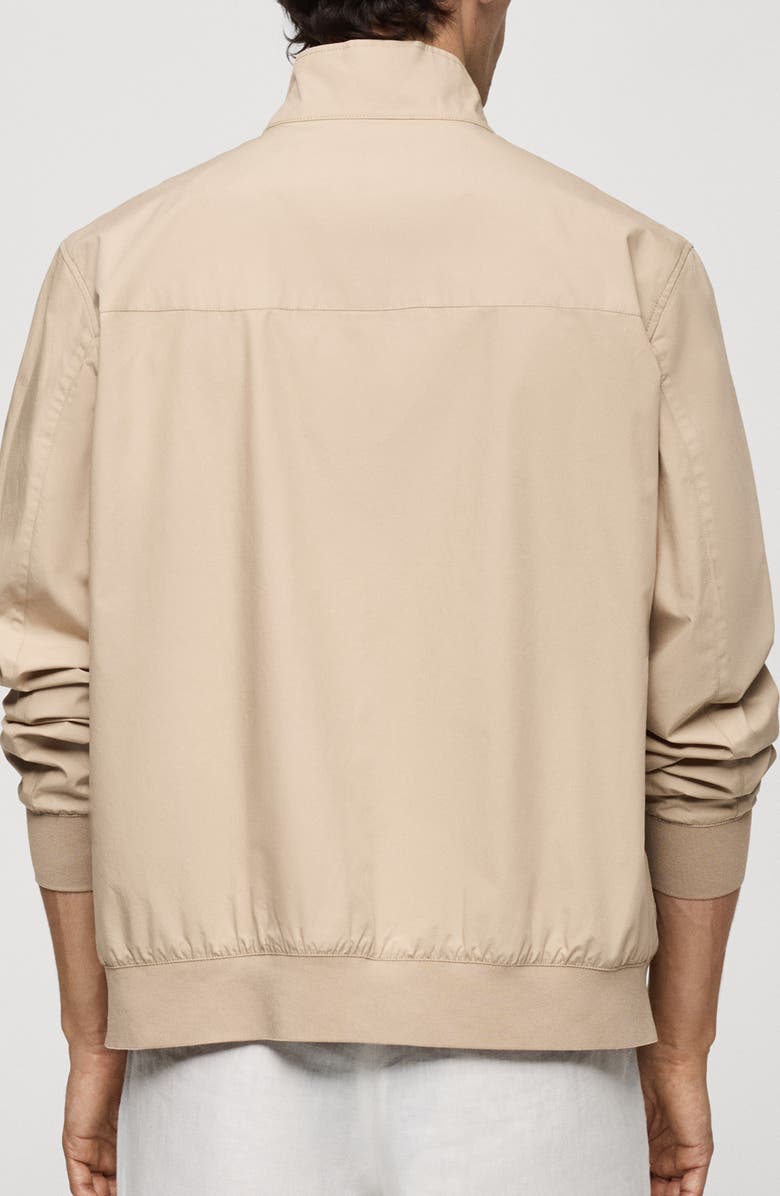 MANGO Cotton Zip-Up Jacket, Alternate, color, Beige