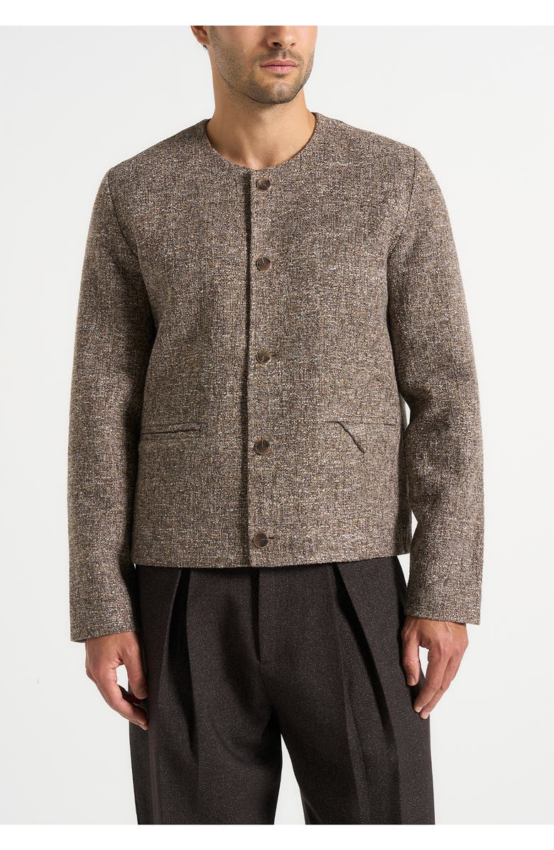 Manière De Voir Melvin Textured Jacket, Main, color, Brown