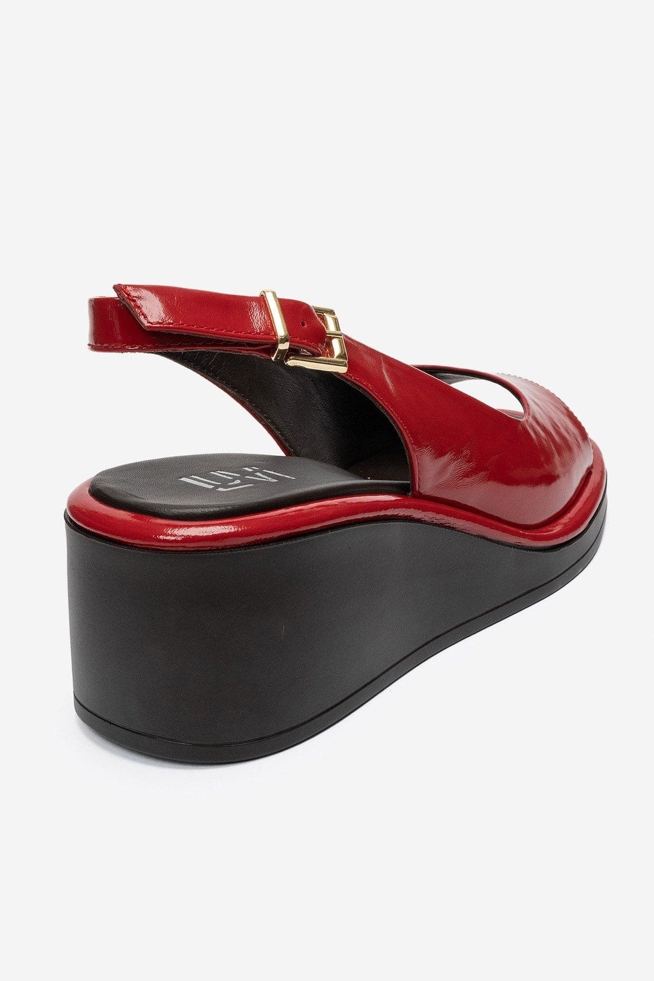 Orlena Leather Platform Wedge Sandal, Alternate, color, Red