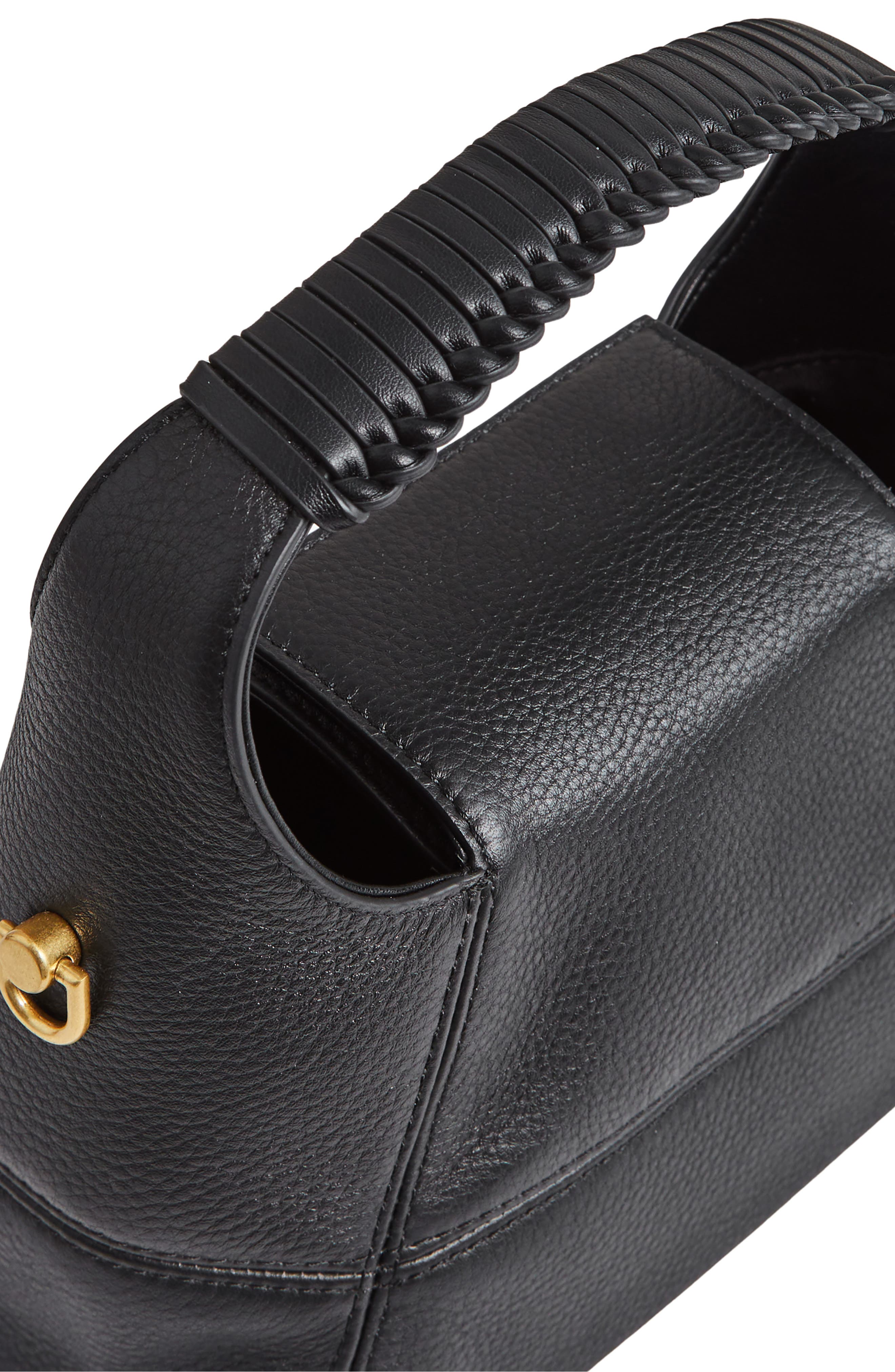 Reiss Octavia Suede Crossbody Bag, Alternate, color, Black