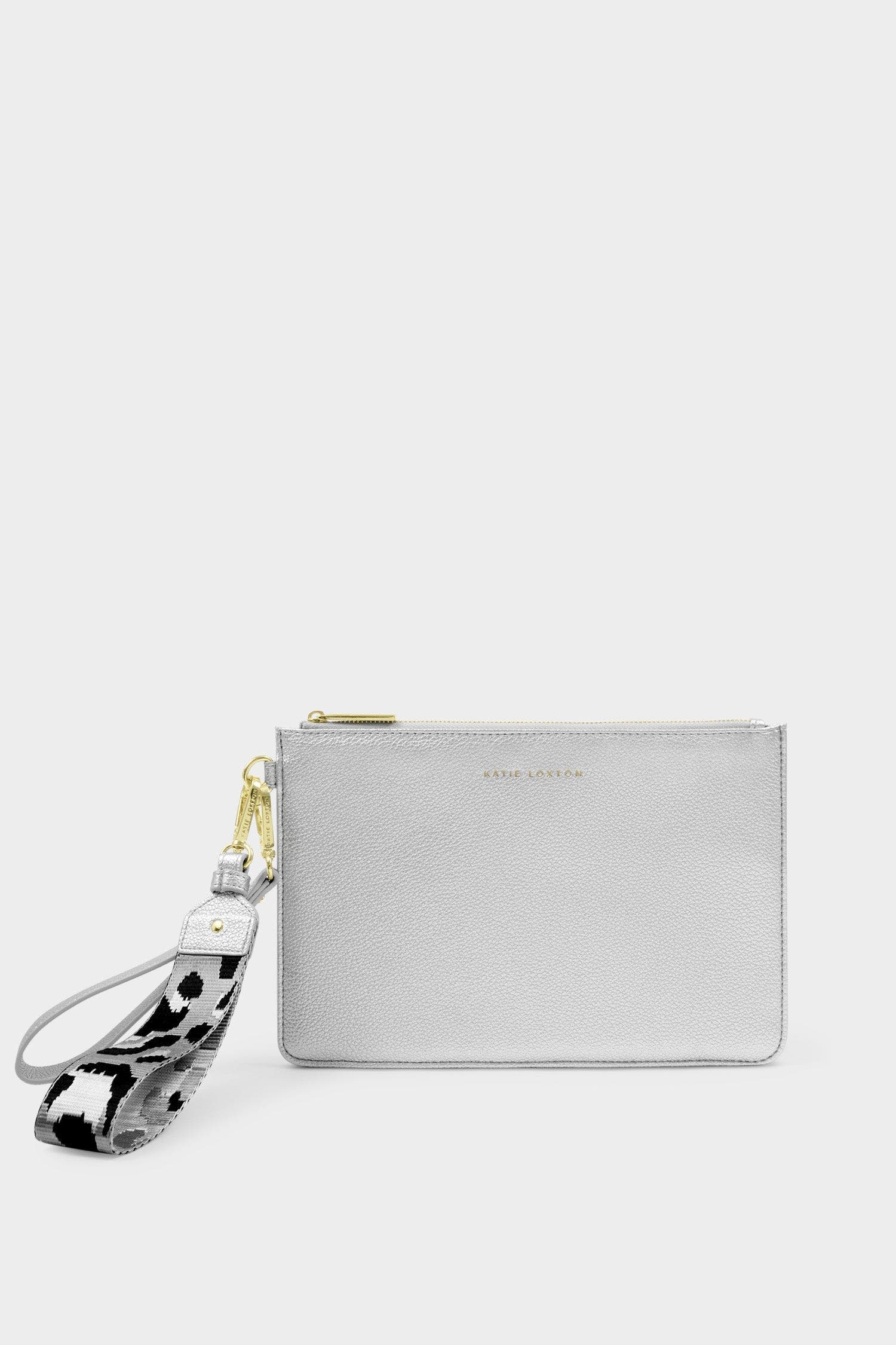Katie Loxton Hallie Wristlet Pouch, Alternate, color, Silver