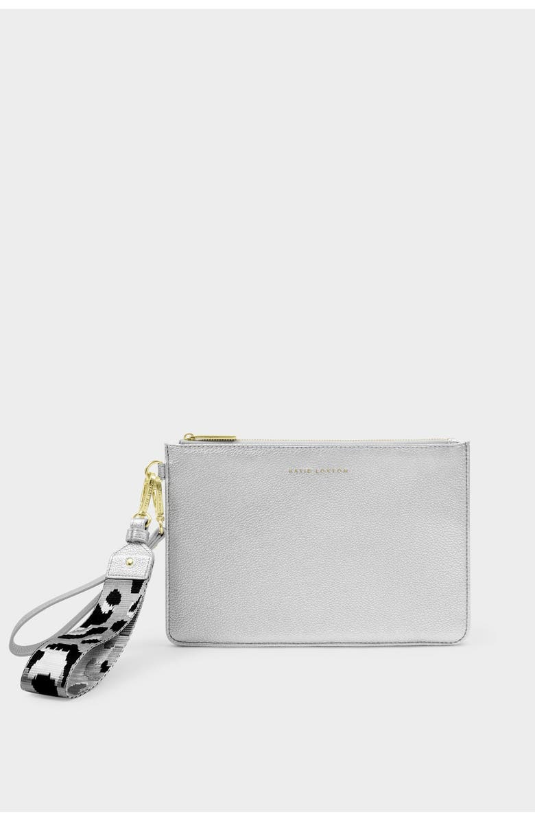 Katie Loxton Hallie Wristlet Pouch, Alternate, color, Silver