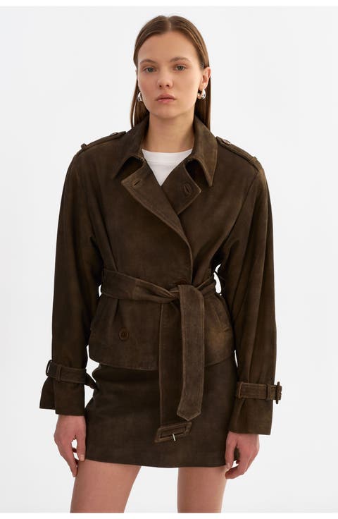 Dhana | Suede Trench Jacket