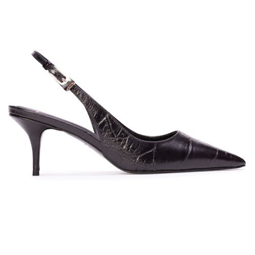 Black Suede Studio Branca 65 Slingback Pump Croc Leather In Black