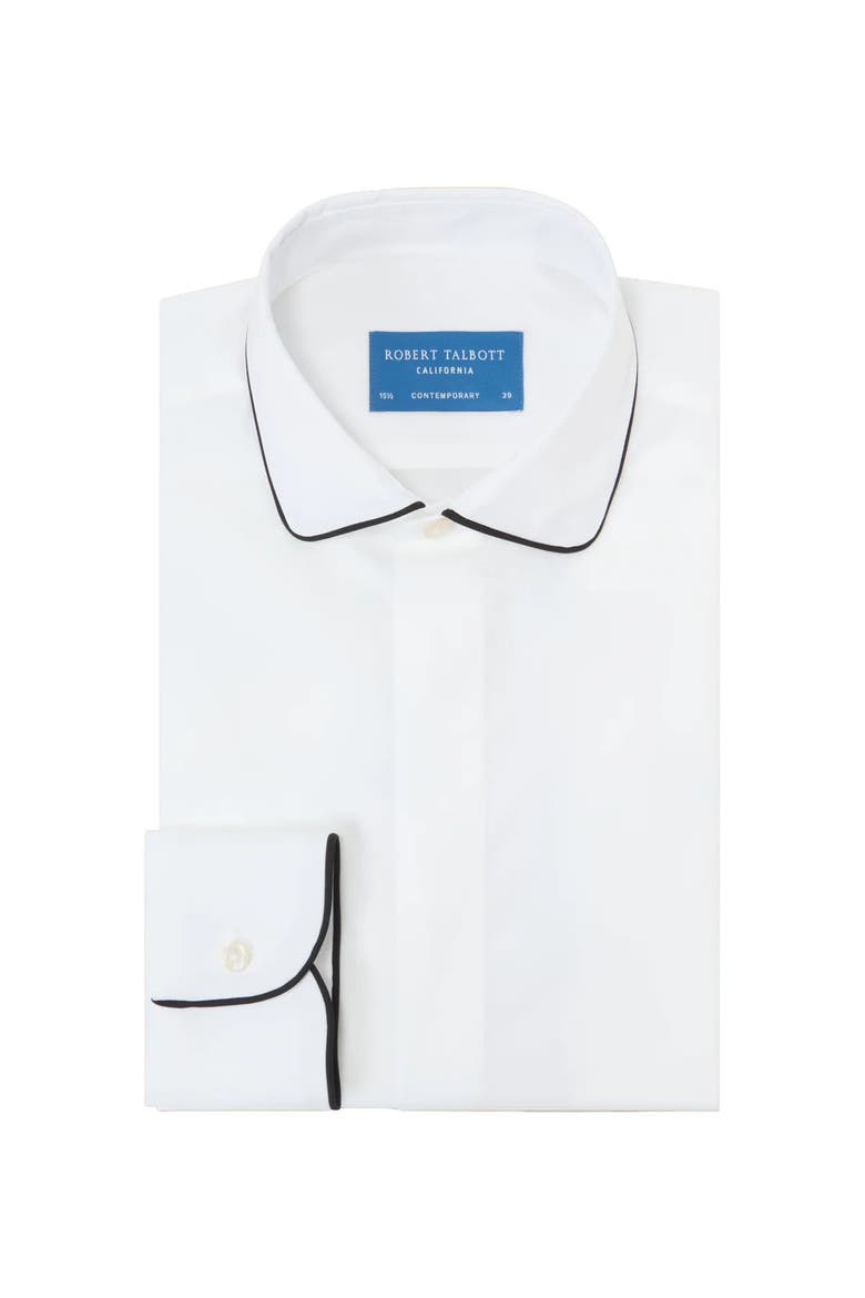 Reeves Piped Formal Shirt in Contemporary Fit, Main, color, White