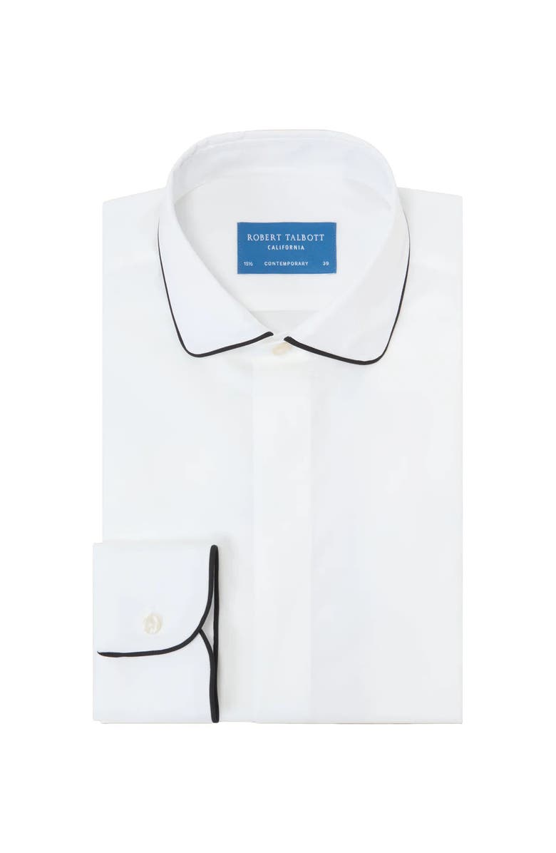 Robert Talbott Reeves Piped Formal Shirt in Contemporary Fit, Main, color, White