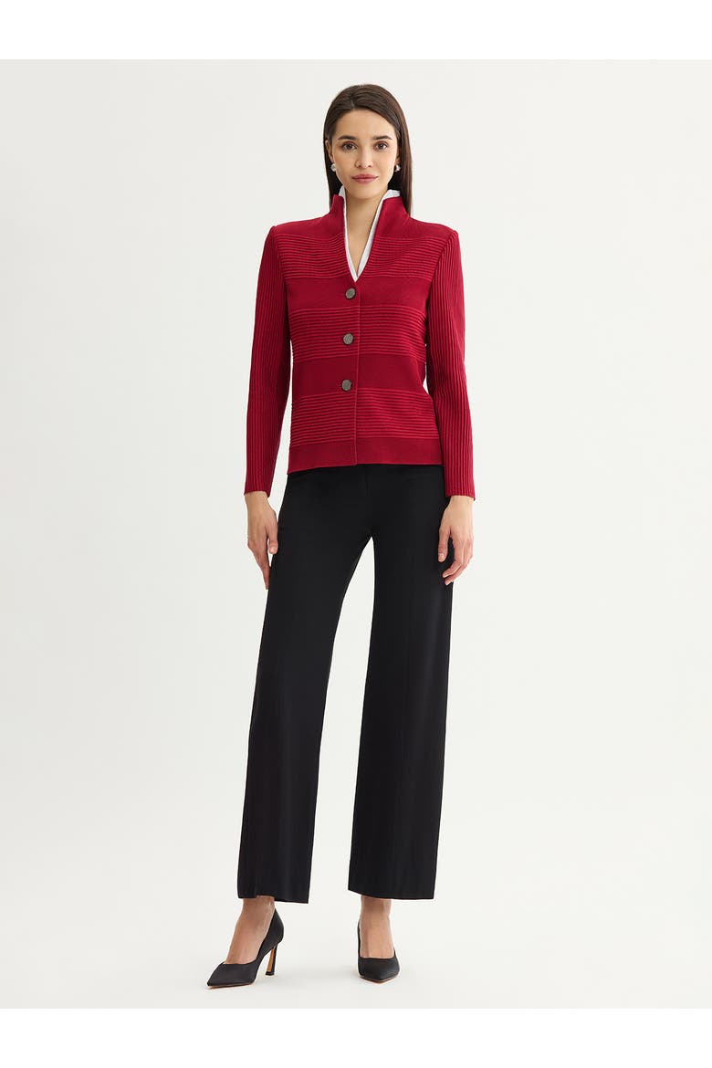 Tailored Ottoman Stitch Knit Jacket, Alternate, color, Scarlet Red