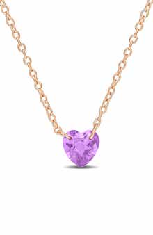 Amethyst Heart Pendant Necklace
