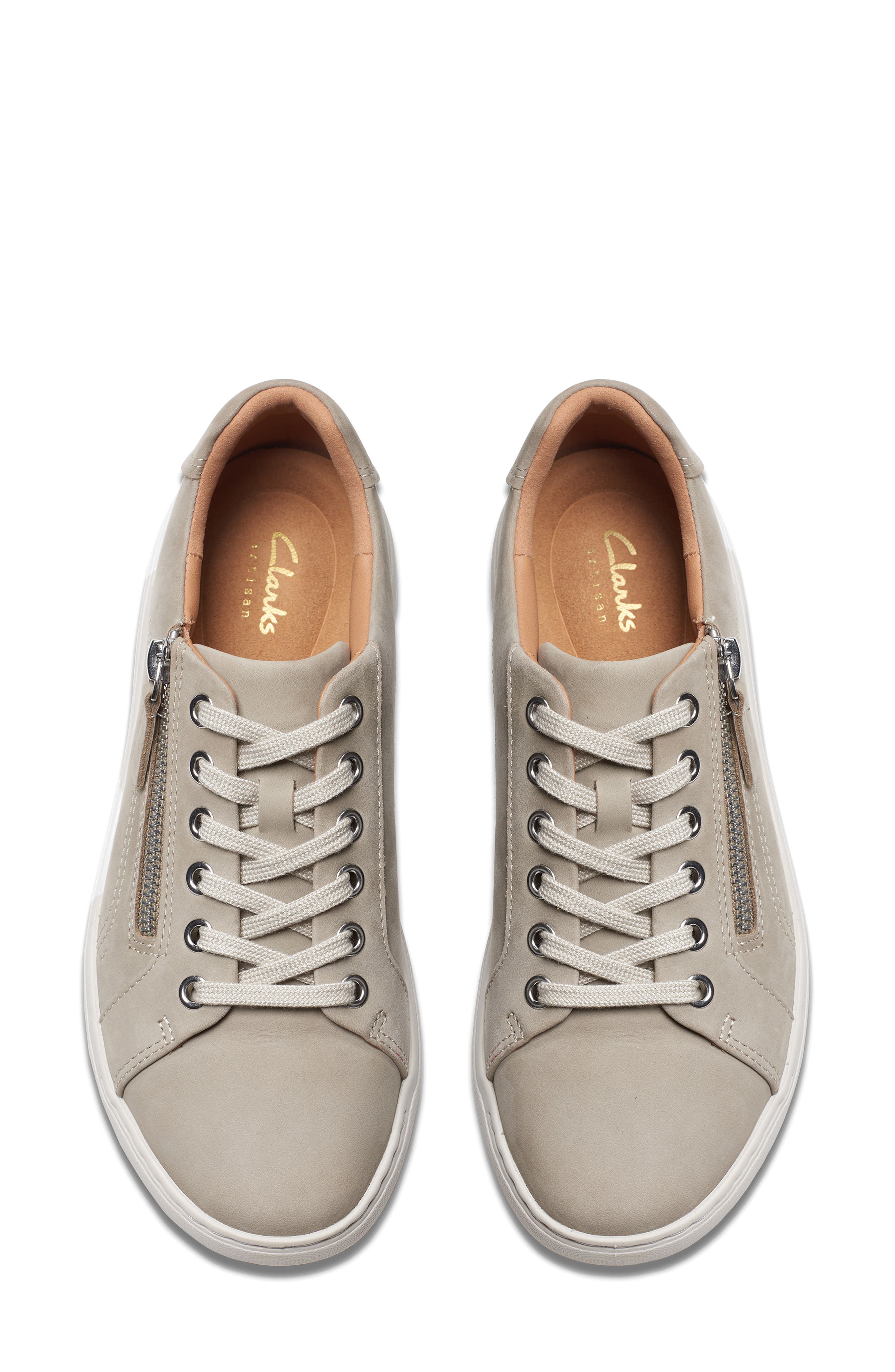 Clarks<sup>®</sup> Nalle Zip Sneaker, Alternate, color, Stone Nubuck