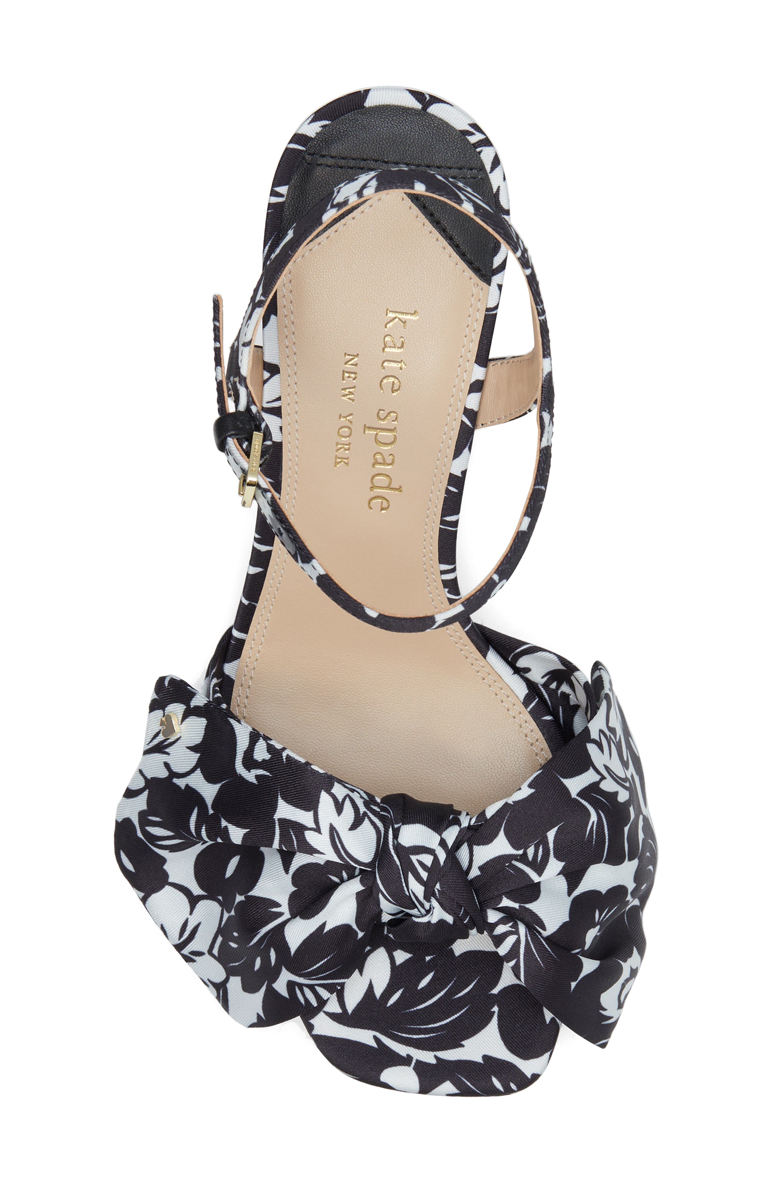 Kate Spade New York lucie ankle strap platform sandal, Alternate, color, Black