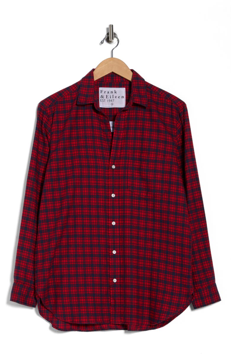 Frank & Eileen Boyfriend Button-Up Shirt, Main, color, Red Navy Plaid
