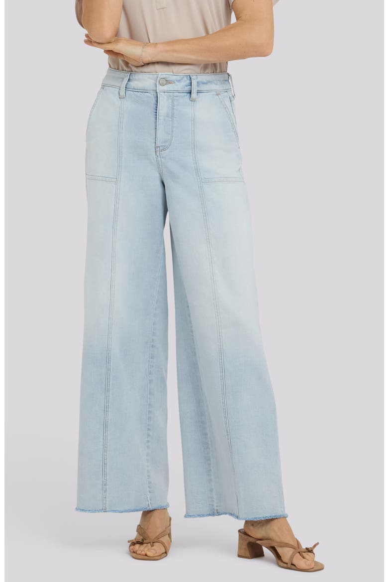 Simone Seamed Raw Hem High Waist Wide Leg Jeans, Main, color, DESERT SHORELINE