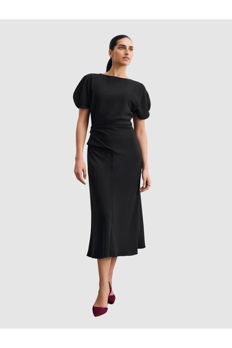 Doppio Salerno Boat-Neck Midi Dress, Main, color, Black