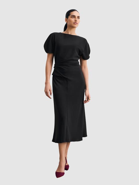 Doppio Salerno Boat-Neck Midi Dress