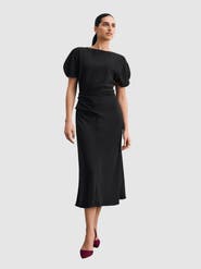 The Fold Doppio Salerno Boat-Neck Midi Dress