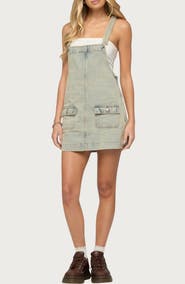 EDIKTED Denim Overall Minidress