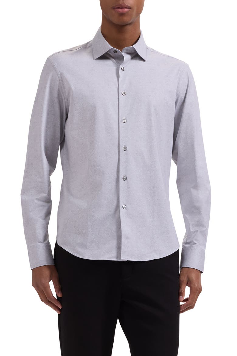 Jimmy OoohCotton® Paisley Button-Up Shirt, Main, color, PLATINUM