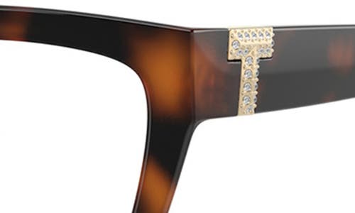 Tiffany & Co . 52mm Square Optical Glasses In Havana