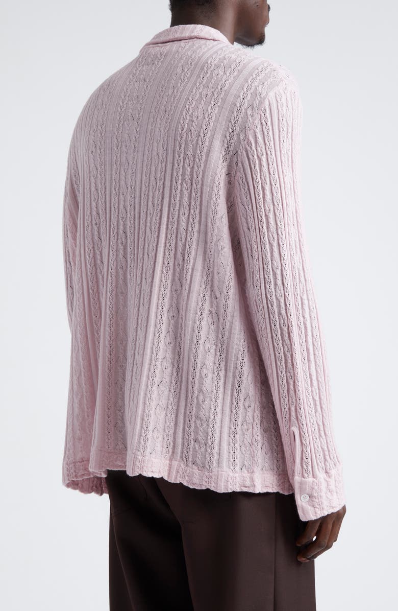 Séfr Riku Mixed Stitch Merino Wool Cardigan, Alternate, color,