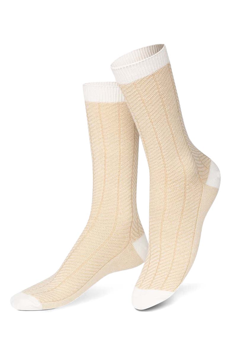 doiy Petit Camembert Crew Socks, Main, color, Beige