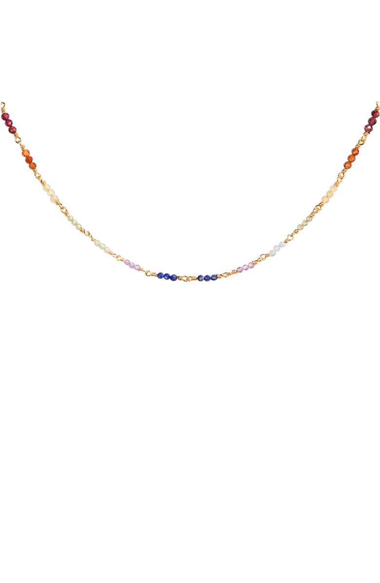 Karma and Luck Spiritual Healing Chakra Choker Necklace, Main, color, Gold/Red/Yellow/Purple/Blue