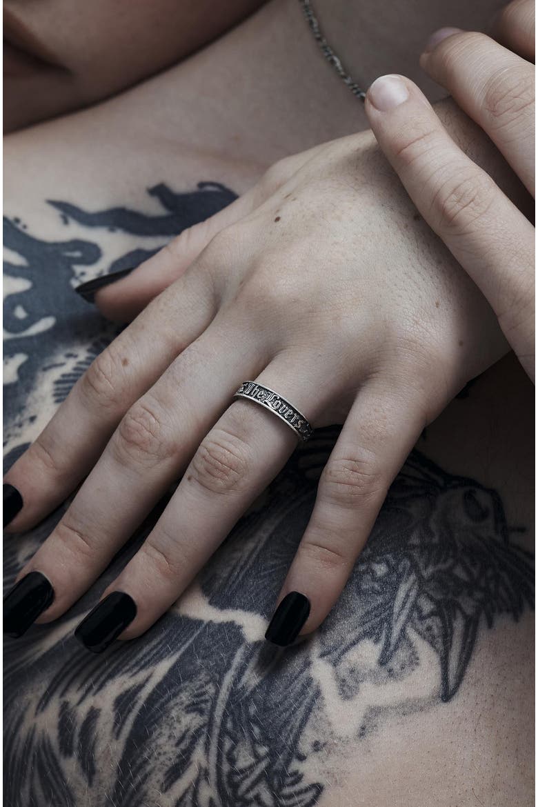 Amorata Thin Sterling Silver Ring, Main, color, Silver