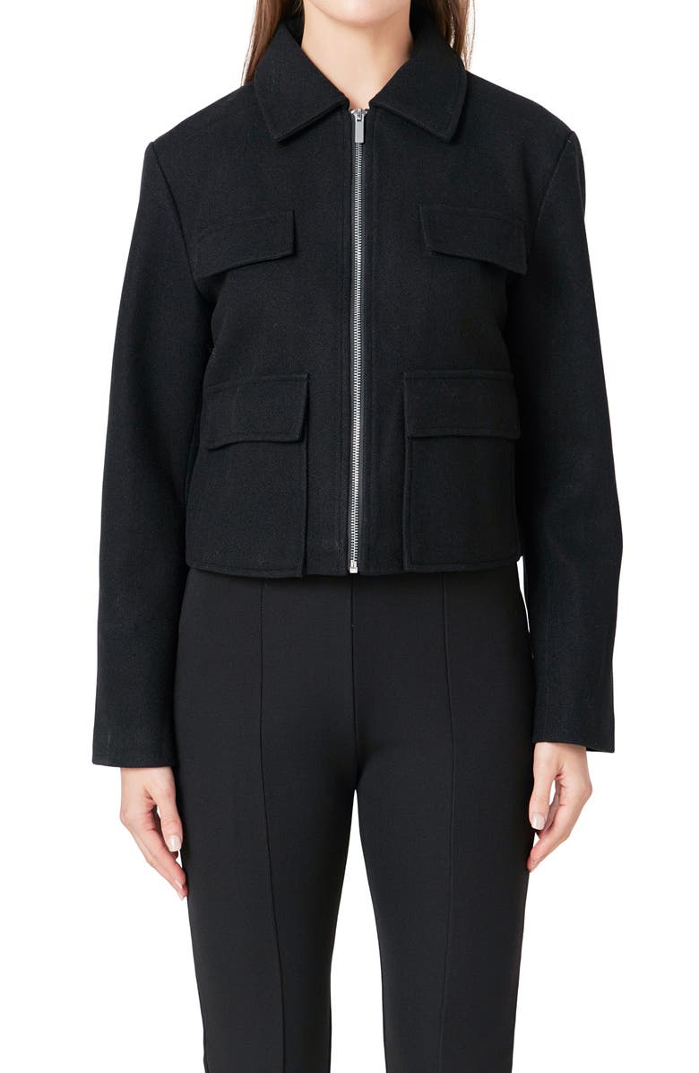 Endless Rose Zip Jacket, Alternate, color, Black