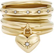Fossil Sadie Stacked Heart Ring