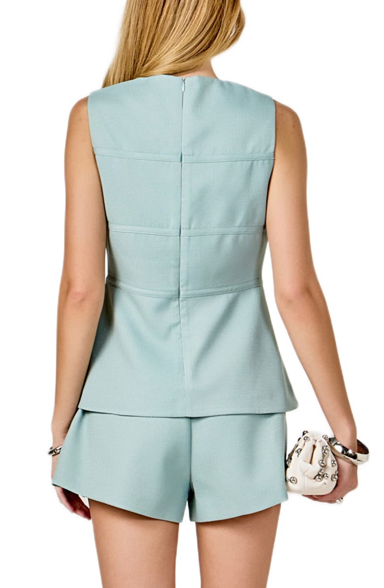 Endless Rose Bow Detail Split Front Top, Alternate, color, Stonewash Blue