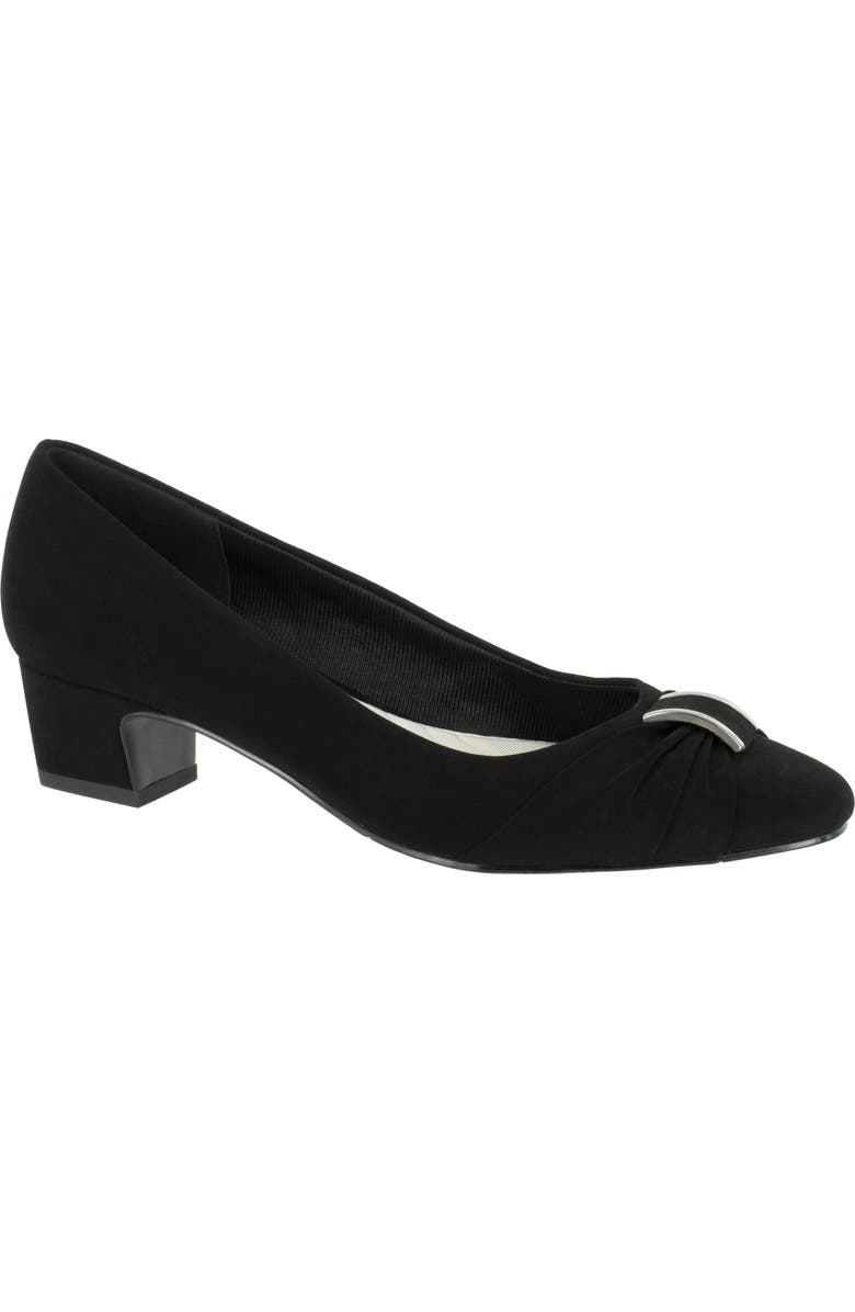 EASY STREET Eloise Ruched Block Heel Pump - Multiple Widths Available, Main, color, Black Lamy