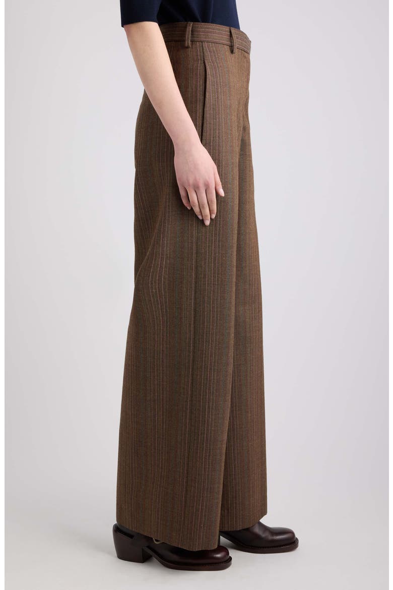 Penn Pinstripe Wide Leg Wool Pants, Alternate, color, TAN
