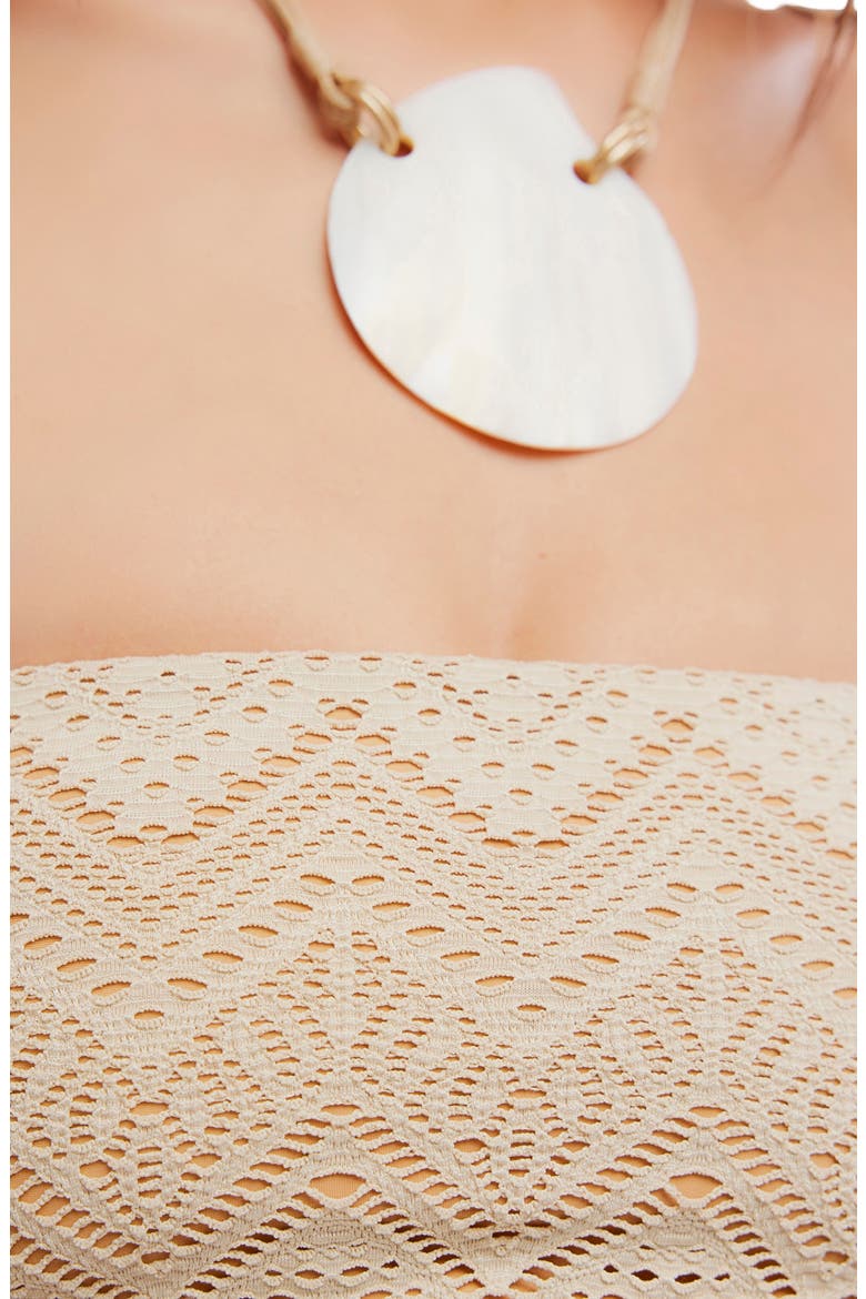 Lola Strapless Bandeau Bikini Top, Alternate, color, SAND