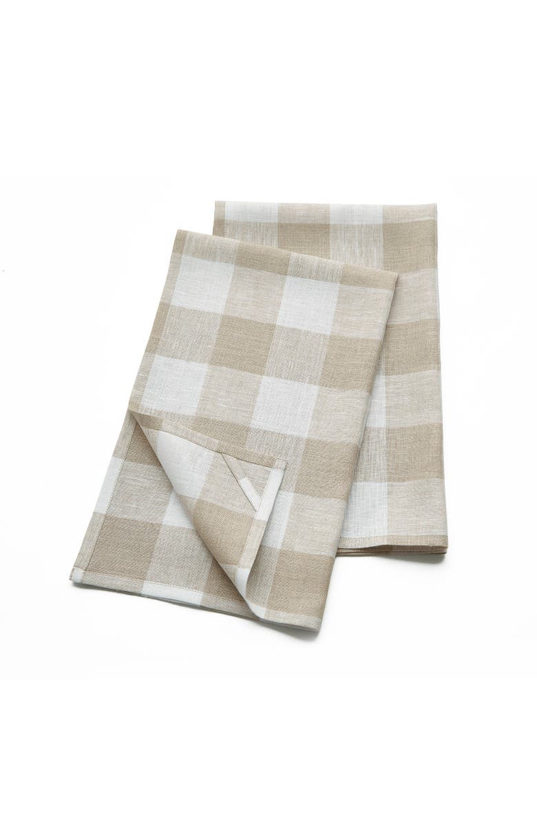 Solino Home Linen Kitchen Towels - Buffalo Check, Alternate, color, Natural And White