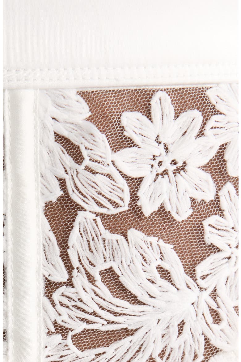 Embroidered Mesh Garter Belt, Alternate, color, WHITE