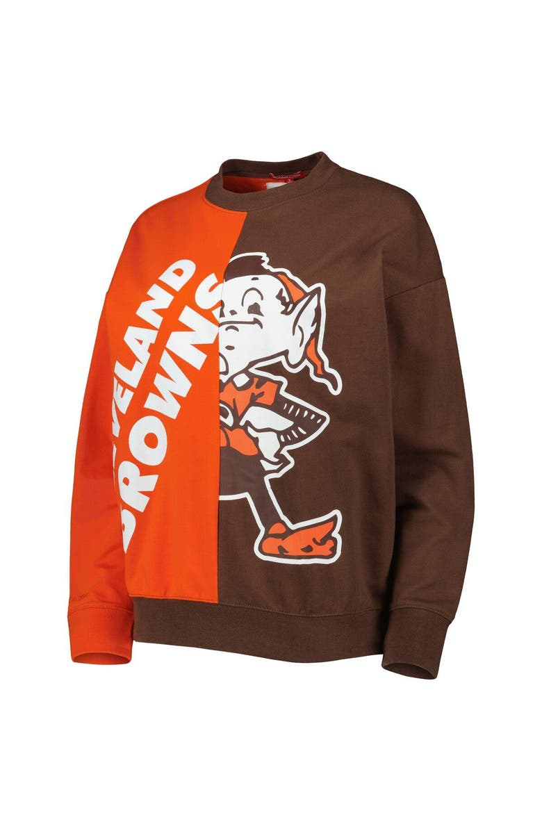 Mitchell & Ness Women's Mitchell & Ness Orange/Brown Cleveland Browns Big Face Pullover Sweatshirt, Alternate, color, Orange