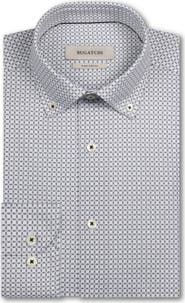 Bugatchi Brent OoohCotton® Windowpane Print Button-Down Shirt
