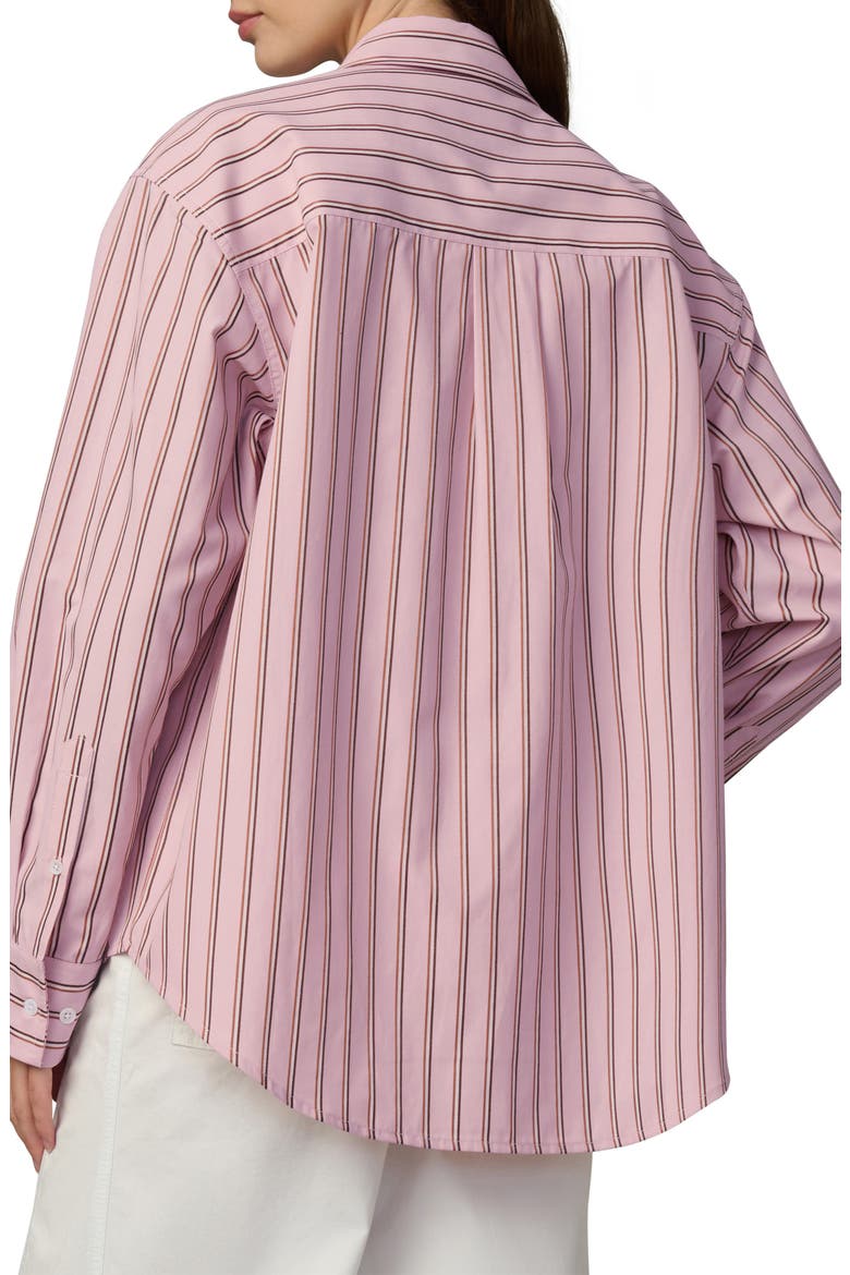 The Boyfriend Stripe Oversize Button-Up Shirt, Alternate, color, BLUSH PINK STRIPE