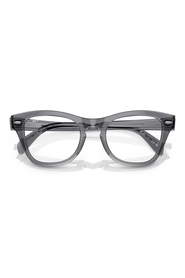 RX0707V 50mm Square Optical Glasses, Alternate, color, TRANSPARENT GREY
