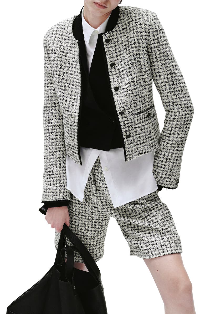 rag & bone Carmen Check Cotton Blend Tweed Jacket, Alternate, color,