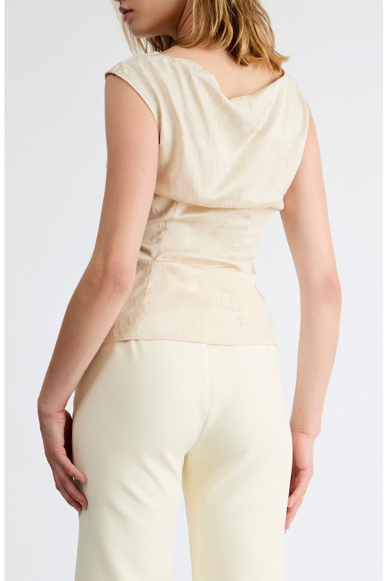 Isla Satin Asymmetric Neck Top, Alternate, color, BEIGE