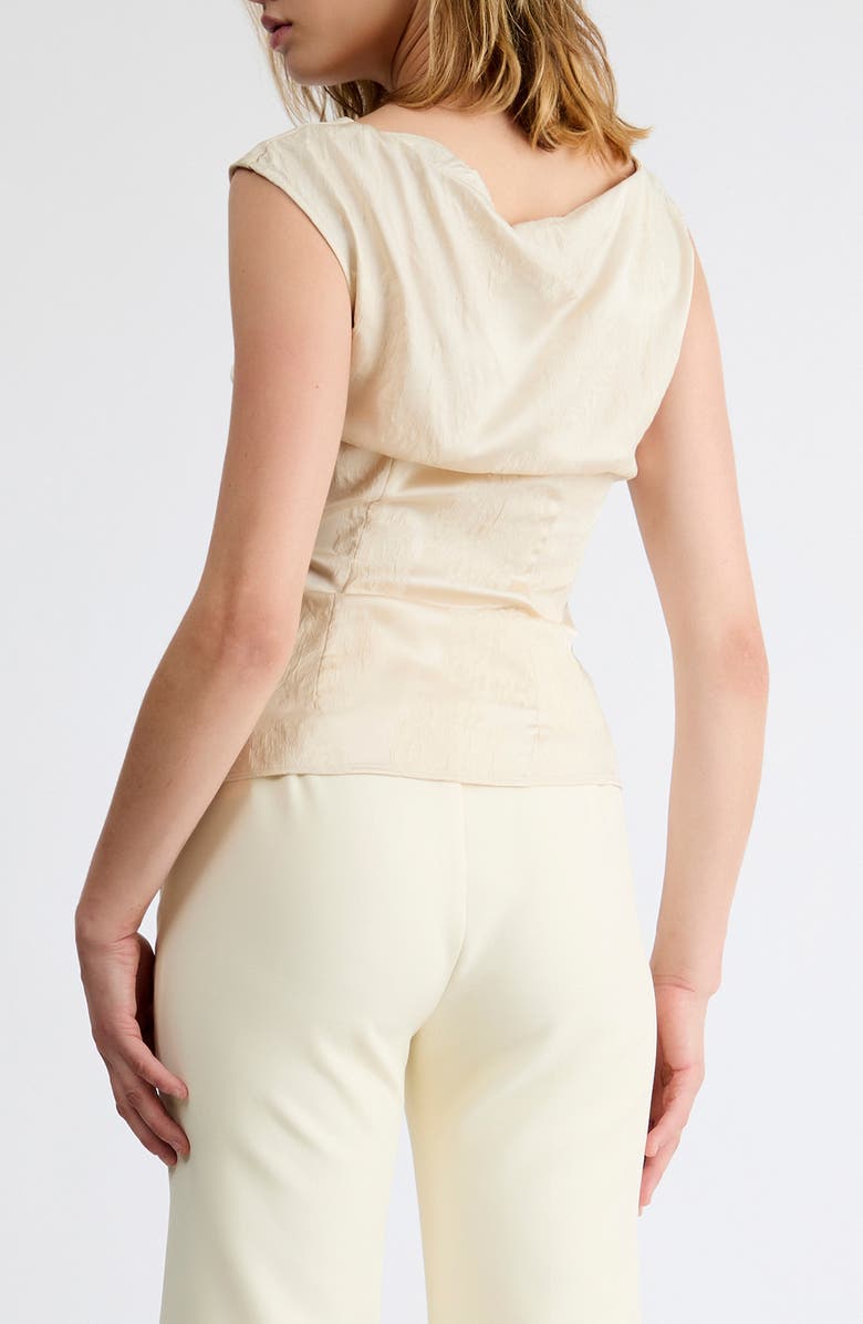 Extro & Vert Isla Satin Asymmetric Neck Top, Alternate, color, Beige