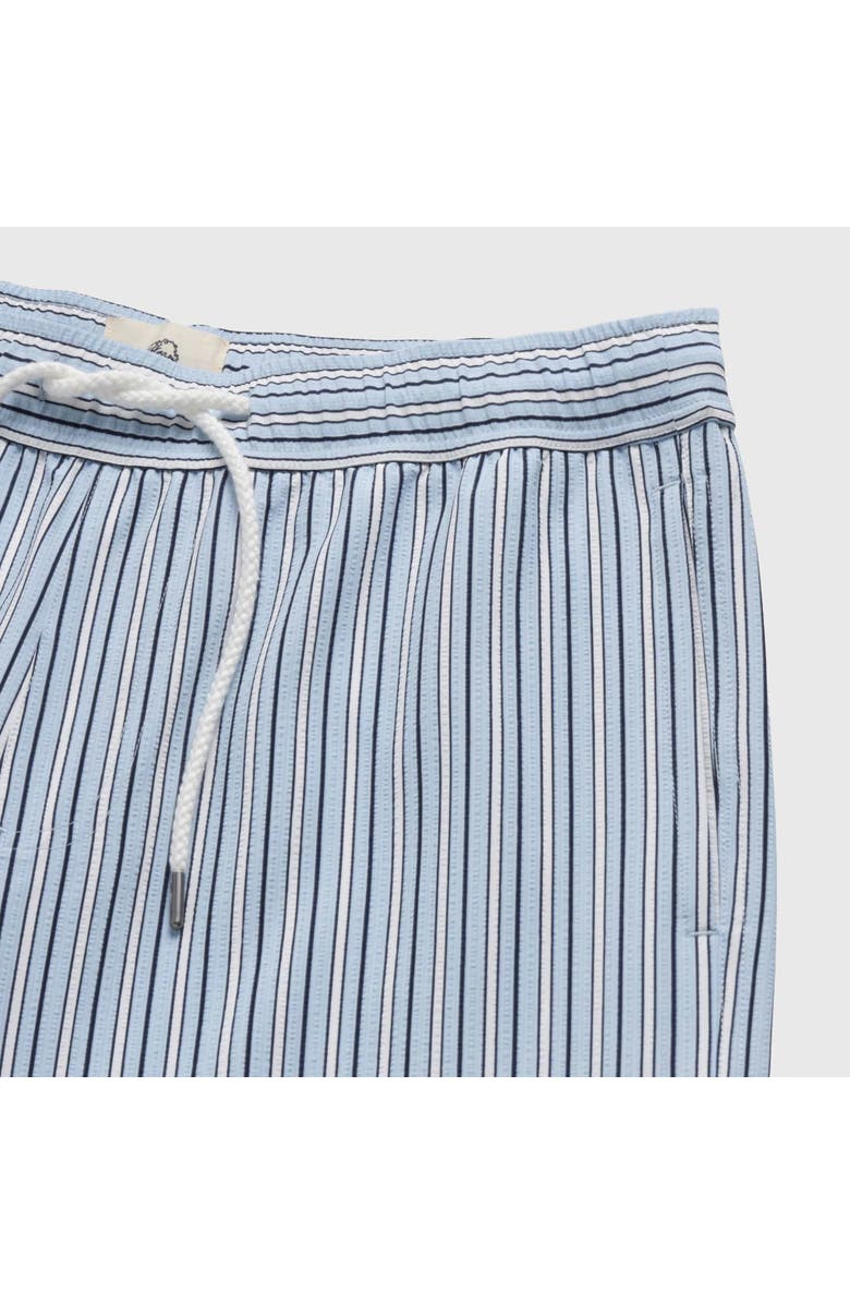 Surfside Supply Co. Jimmy 6.5" Seersucker Stripe Volley Swim Trunks, Alternate, color, Skyway Blue