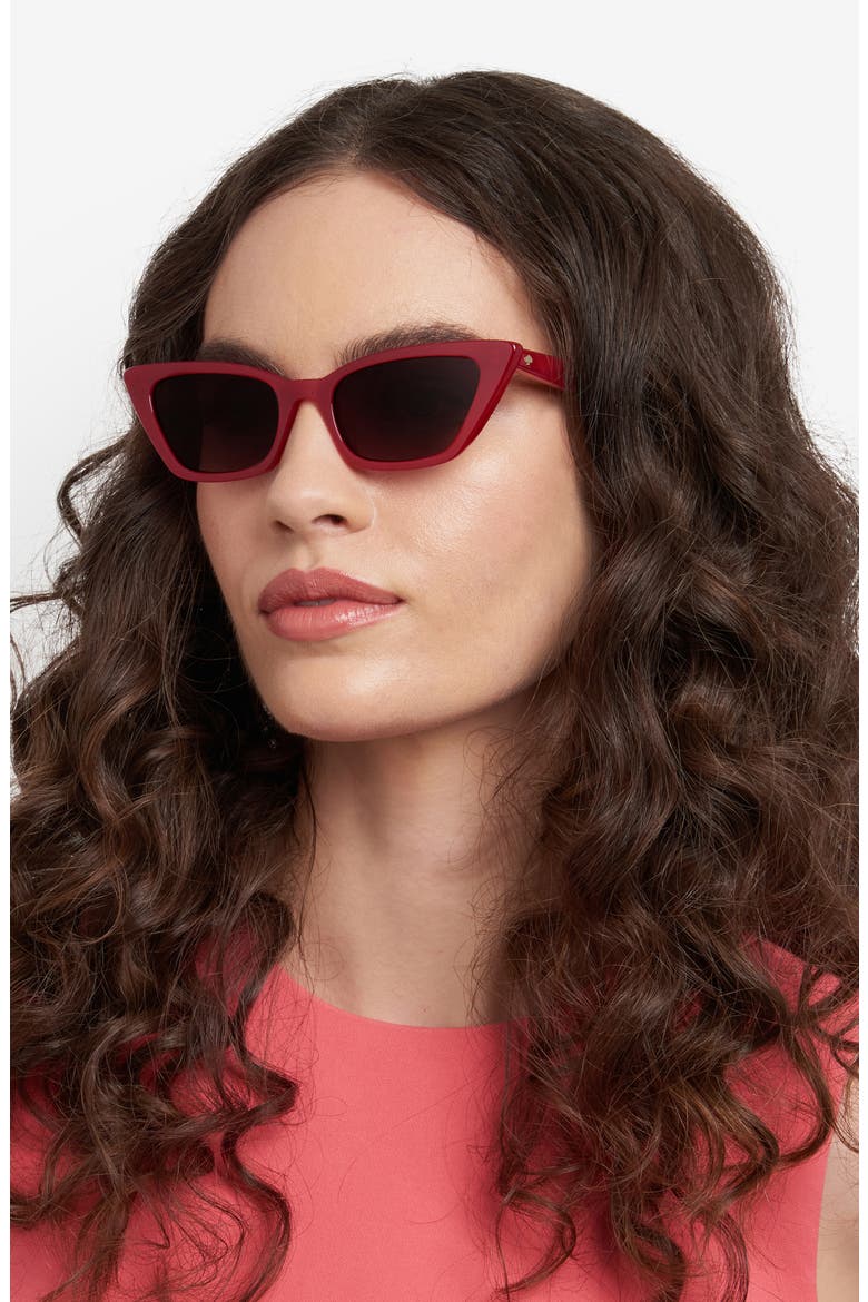 genell 52mm gradient cat eye sunglasses, Alternate, color, RED/ PINK