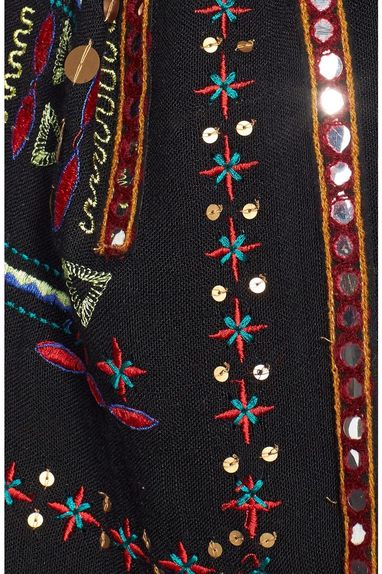 Embellished Scarf, Alternate, color, BLACK